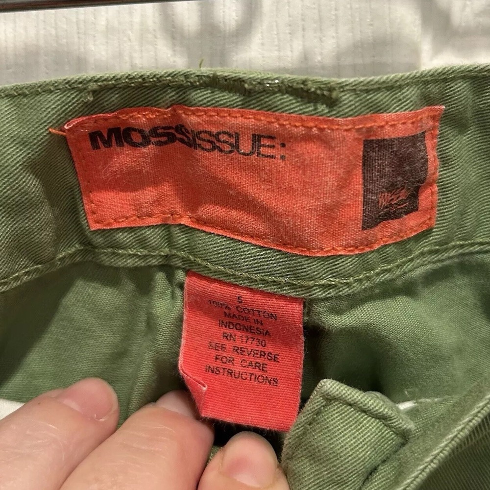 VTG Y2K Mossimo Womens Green Micro Mini Skirt Pleated Ruffle Hem Size 6 Grunge - Picture 6 of 6